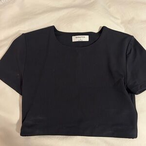 Aritzia Babaton Navy Short Sleeve Top